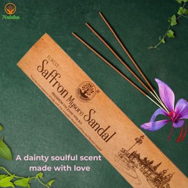 Naisha Incense Sticks Pack of 4 (50 Gm Each) Calming & Relaxing Gift for Aromatherapy, Yoga & Meditation, Saffron Mysore Sandal, Mystic HeenAmber, Yogi, Radha Flora (Sweet Senses)