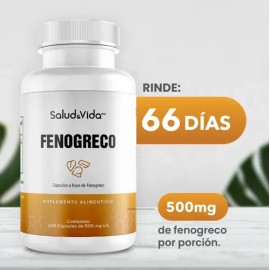 Fenogreco 1500mg (Por 3 Cápsulas) - 100% Natural sin excipientes - 200 Cápsulas - S&V - Sin Gluten, Sin OMG.