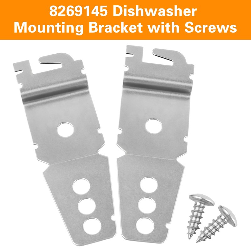6 Packs 8269145 Dishwasher mounting bracket replacement parts with screws