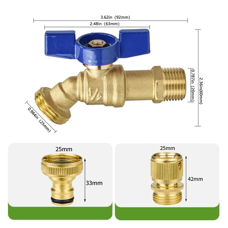 TMOK 1/2" Male NPT Inlet * 3/4" GHT Brass Outdoor