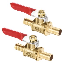 M METERXITY 2 Pack Pressure Valve - Garden Irrigation Control Ball Valve, Hose Barb Shut-off Valve, Apply to Outdoor/Garden/Swimming Pools(8mm x 8mm, Brass)