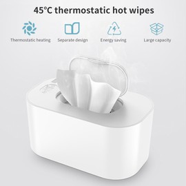 Baby Wipe Warmer, Portable Diaper Wipe Warmer and Baby Wet Wipes Dispenser with 24H Constant Temperature for Newborn, 10W (White)