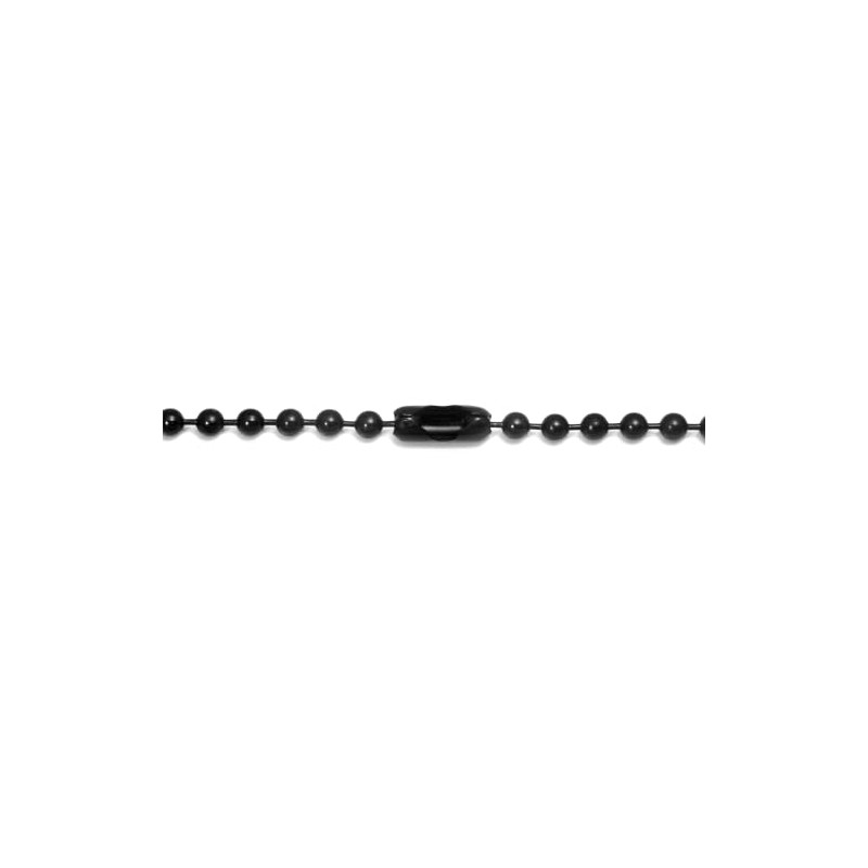 TruTi Black Titanium 3MM Bead Link Necklace Chain 32"
