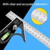 Combination Angle Ruler,300mm 12inch Stainless Steel+Zinc Alloy Adjustable Right Angle