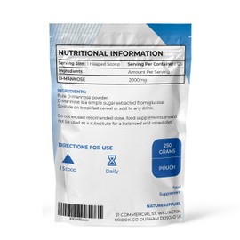 naturesupplies D Mannose Powder 250g Pack - Pure D-Mannose for Natural Support - (NOT D Mannose Capsules or Tablets) GMO Free, Vegan Friendly, No Chemicals - High Strength Dmannose Supplement by Naturesupplies