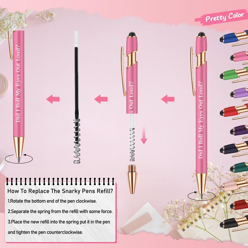 Snarky Funny Office Pens,12 Pcs Negative Sarcastic Hilarious Quotes Work