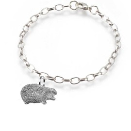 pp-a25 Hedgehog fine lead free English Pewter on a belcher link chain anklet bracelet