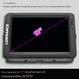 INNOSURE Premium Tempered Glass Screen Protector for Lowrance Elite-12 Ti & Elite 12 Ti2-12 Inch Touchscreen Fish Finders Accessories Anti Scratch (HD Clear)
