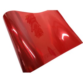 Hachi Auto Honeycomb Holographic Headlight Tail Light Tint Overlay Vinyl Film, 12 x 72 inches (Red)