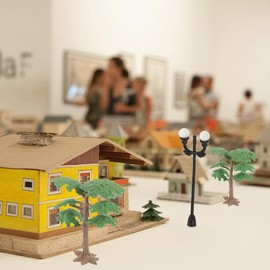 Operitacx 4pcs Miniature Pine Trees, Mini Fairy Figurines for Landscape Garden Dollhouse Building Model, 6.88X5.31X2.75in