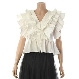(신세계김해점)브이넥프릴블라우스(TMB27090) (Viva la Vida Kimhae) V-Neck Ruffle Blouse (TMB27090)