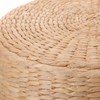 Toddmomy Round Boho Stool Woven Footstool Changing Shoe Stool Rattan