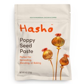 Hasho Double-Roasted Poppy Seed Paste, 8 oz – Single-Ingredient, Vegan – Nutty & Rich for Baking, Desserts & Fillings