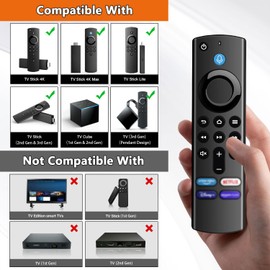Replacement Remote Control (3Gen), Suitable for AMZ Fire TV Stick, Smart TV Lite/2 Gen/3 Gen/4K, Smart TVs Cube 1st Gen/2nd Gen