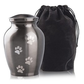 MAKEY'S Pet Memorial Cremation Urns for Dogs and Cats Ashes, Dog Keepsake Urns for Ashes with Paw Prints-Large