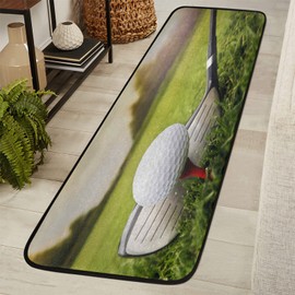 Golf Ball Runner Rug Sport Golf Non Slip Area Long Rug Hallway Entry Living Room Modern Carpet (2'x6')