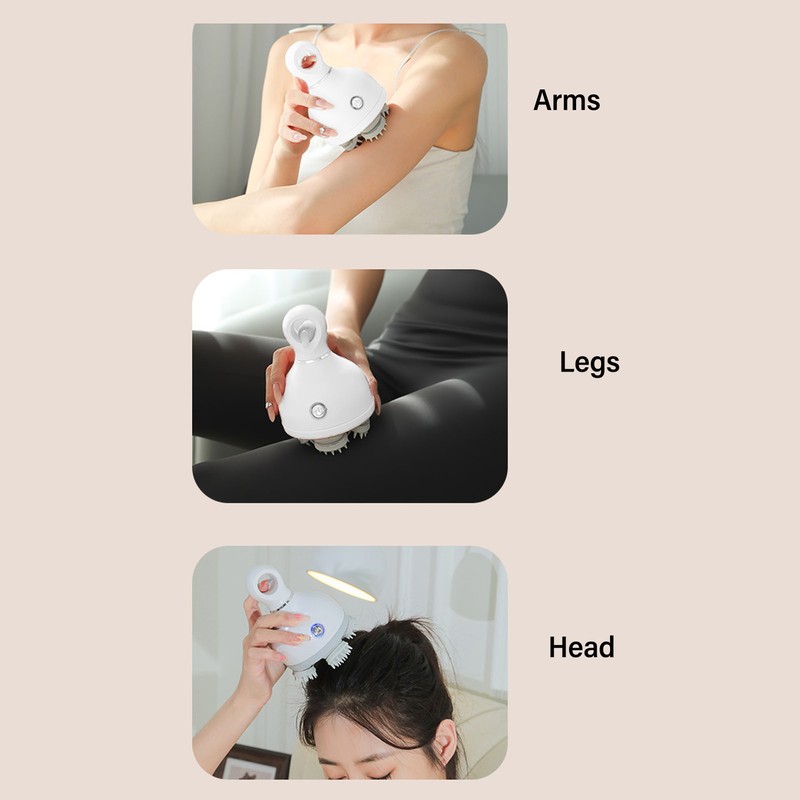 Electric Scalp Massager 3 Modes 10 Minutes Timing Silicone Head