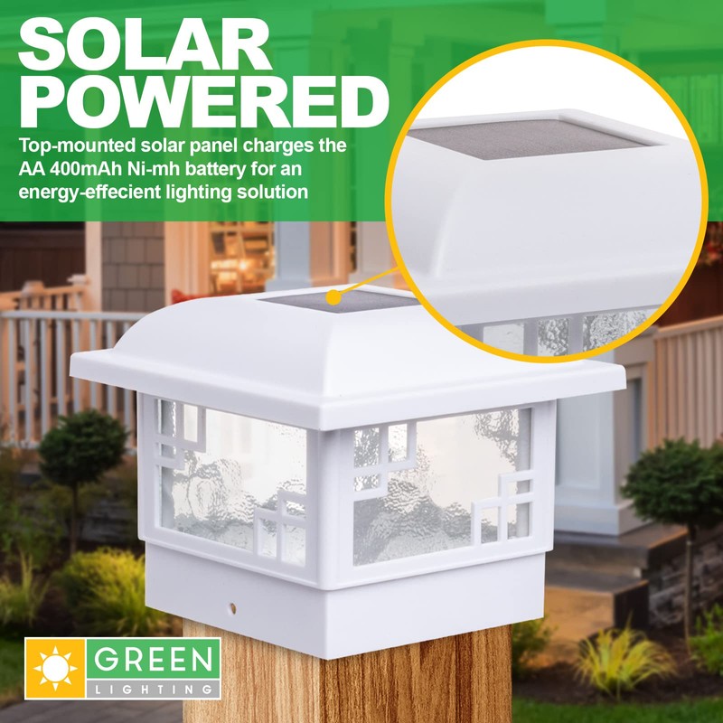 GreenLighting Cubism Fence Solar Lights - Outdoor Solar Post Lights