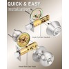Brotima 3 Pack Keyed Alike Front Door Knob and Deadbolt