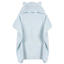 Just Born Character Hooded Towel – Soft & Absorbent Baby Bath Towel, Cozy & Gentle on Skin, Adorable Design - Blue