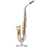 Miniature Copper Saxophone Model with Stand Mini Musical Instrument Ornaments