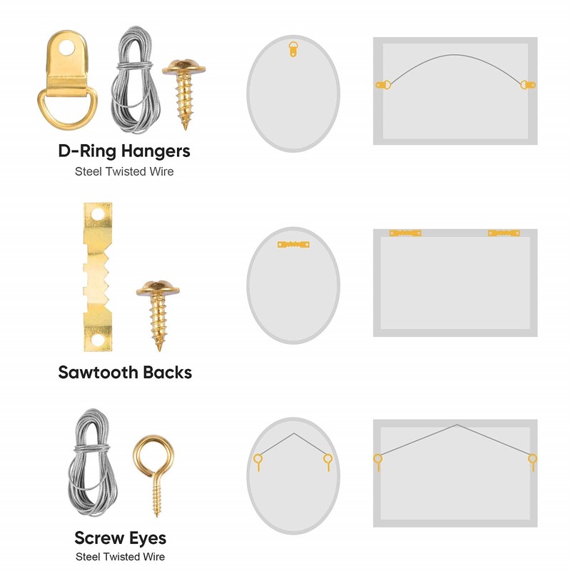 Mult Wall Hanging Nail Hooks, Frame Hardware Picture Hanger, Strong