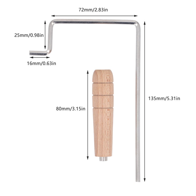 Guitar Hex Wrench Extended 4mm Hex Key Solid Wood Handle