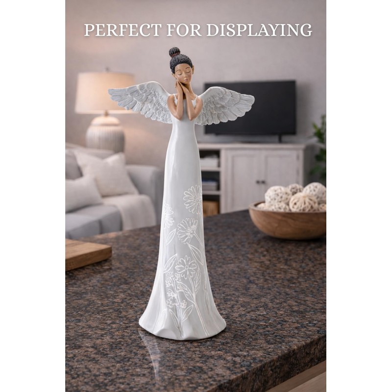 The Bridge Collection African American Angel Statue - Resin Collectible