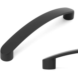 SYZOW Pack of 6 Furniture Handles, Black, 128 mm, Handles for Kitchen cabinets, Cabinet Handles for Drawers, Cabinet Doors, Kitchen cabinets, Black Cabinet Handles