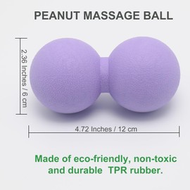 Pelota de masaje de maní duro, bola de masaje de doble lacrosse. Rodillo de masaje de tejido profundo Pelota de movilidad para terapia física, liberación miofascial, relajante muscular, masaje de