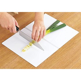 Kawasaki Synthetic Resin Folding Cutting Board, White, CB-025, Approx. 14.4 x 9.8 x 0.08 inches (36.5 x 25 x 0.2 cm)