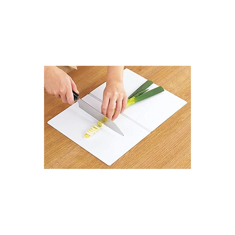 Kawasaki Synthetic Resin Folding Cutting Board, White, CB-025, Approx. 14.4