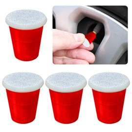 Mini Party Cup Tire Valve Stem Caps – Funny Drink Cup Car Accessories – Set of 4 – Universal Fit for Car, Bike, Truck, SUV – Cute & Unique Air Valve Covers
