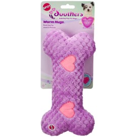 SPOT Soothers Warm Hug Bone - Calming Plush Dog Toy with Lavender Scented Beads, Removable Squeaker, Microwavable Warming Pouch, Separation Anxiety Relief, for Medium to Large Dogs and Puppies, 12in