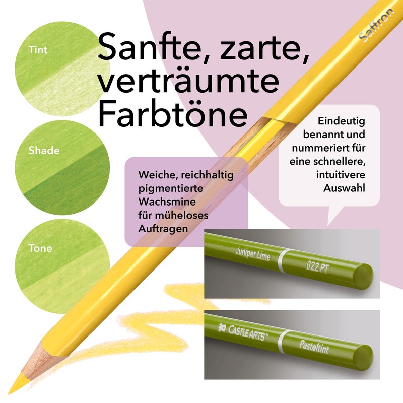 Castle Art Supplies 48 Adult Pastel Pencil Set - Soft