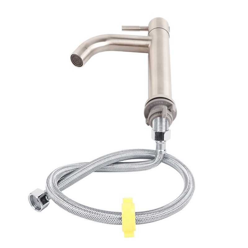 Stainless Steel Brushed Surface Basin Water Faucet Bathroom Single Cold