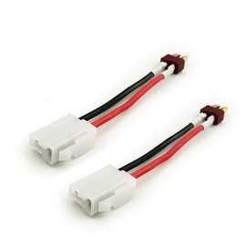 L-faster 2pcs 6.3mm Female Socket Terminal Convert to Deans T Plug Connector Adapter with 10CM Cable Wire for Battery (2pcs T Plug)