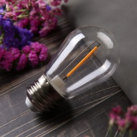 KGC 48Pack Shatterproof & Waterproof S14 Replacement LED Light Bulbs –1W Equivalent to 10W, White Warm 2200K Outdoor String Lights Vintage Filament Bulb, E26 Base Edison LED Bulbs