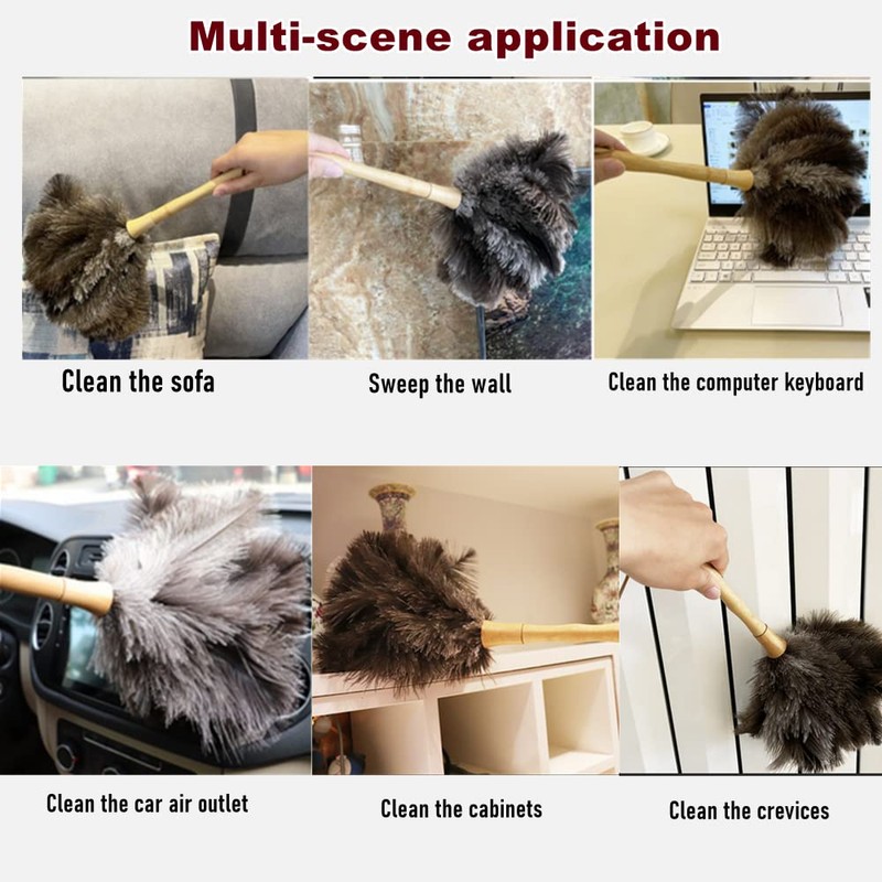 Ostrich Feather Duster for Cleaning Feathers Fluffy Natural Real Ostrich