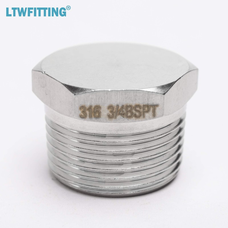 LTWFITTING Stainless Steel 316 Pipe Hex Head Plug Fitting 3/4-Inch
