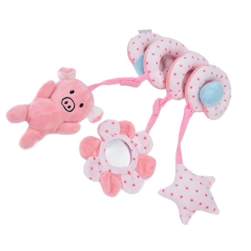 Baby Plush Animal Stroller Toys Spiral Activity Hanging Toys Ringing