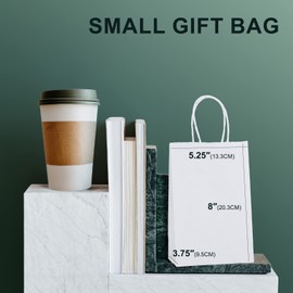 METRONIC 20Pcs 5.25x3.75x8 Inch White Paper Gift Bags, Gift Wrap Bags with Handles, Kraft Paper Bag for Small Business, Heavy Duty Bulk Bag for Birthday Party Favors, Shopping, Retail