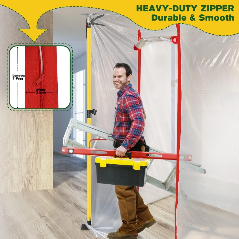Uouteo Dust Barrier Poles,10 Ft Dust Containment Pole (Pack of