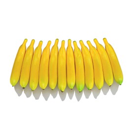 JEDFORE Artificial Yellow Bananas Lifelike Simulation Fake Fruit Home House Kitchen Decoration 12pcs Set