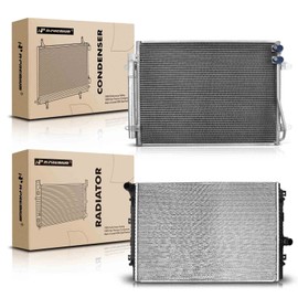 A-Premium Aluminum Radiator & AC Condenser Cooling Kit Compatible with Volkswagen Passat 2016 2017 2018 2019, 1.8L 2.0L, Replace# 5C0121251H 2-PC Set
