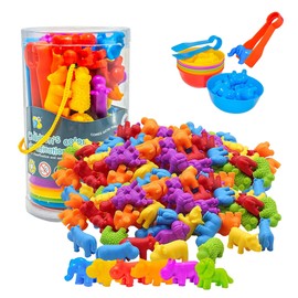 Bluelander Set de Juguetes de Clasificación de Colores, 44 Piezas, Juegos Didacticos, Juguetes Educativos, Desarrollo Cognitivo, Juguetes Didácticos para Niños, No Tóxico, Sin BPA (Animales)