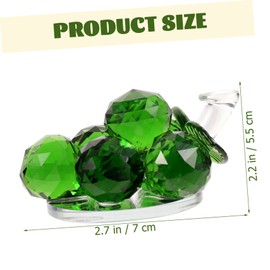 Gatuida Crystal Grape Figurine Realistic Green Grapes Desktop Decor Adorable Cartoon Fruit Sculpture for Home and Garden Lightweight Crystal Ornament for Cheerful Atmosphere