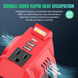 Power Inverter for Milwaukee M18 18V Battery, Ecarke 200W Portable Power Supply Inverter Convert DC 18V to AC 110V~120V Battery Power Station with 2 USB&AC Battery Powered Outlet(Bare Tool Only)