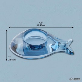 Karma, Costal Fish Tealight, Votive Candle Holder, Glass Votive Candle Holders for Table Decorations, Beach Party and Coastal Home Decor, Clear