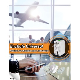 Archy Combo 2 Adaptadores de Enchufe Internacional Cargador para Viajes Adaptador Universal Todo en Uno Múltiples Conexiones Travel Europeo Americano Viaje Japon China Canadá USA EU UK AU (CXO8101X2)